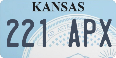 KS license plate 221APX