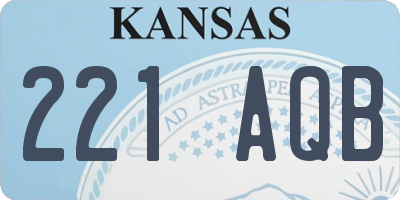 KS license plate 221AQB