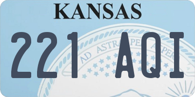 KS license plate 221AQI