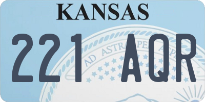 KS license plate 221AQR