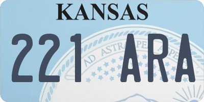 KS license plate 221ARA