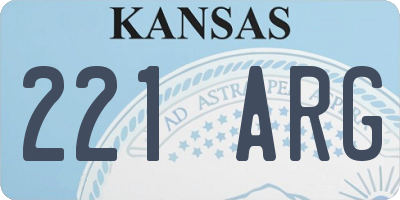 KS license plate 221ARG