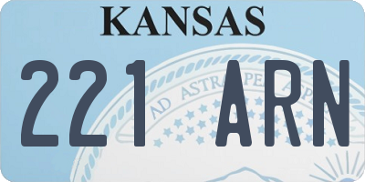 KS license plate 221ARN
