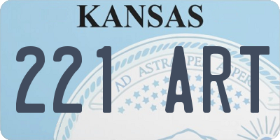 KS license plate 221ART