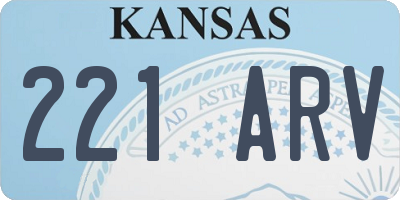 KS license plate 221ARV