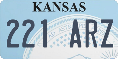 KS license plate 221ARZ