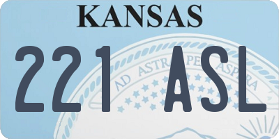 KS license plate 221ASL