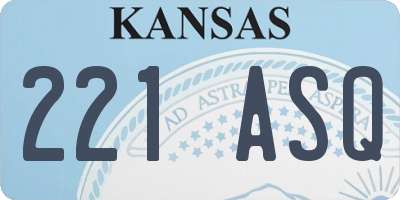 KS license plate 221ASQ