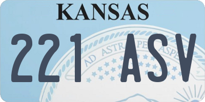 KS license plate 221ASV