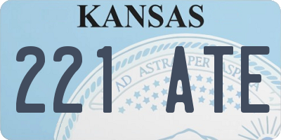 KS license plate 221ATE