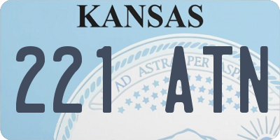 KS license plate 221ATN