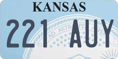 KS license plate 221AUY