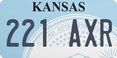KS license plate 221AXR
