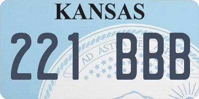 KS license plate 221BBB