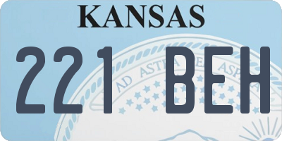 KS license plate 221BEH