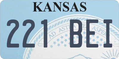 KS license plate 221BEI