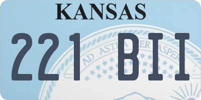 KS license plate 221BII