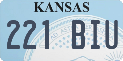 KS license plate 221BIU