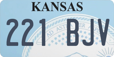 KS license plate 221BJV