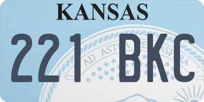 KS license plate 221BKC