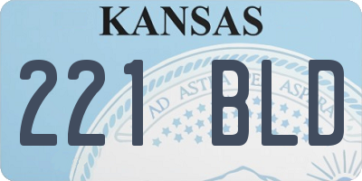 KS license plate 221BLD
