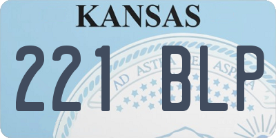 KS license plate 221BLP