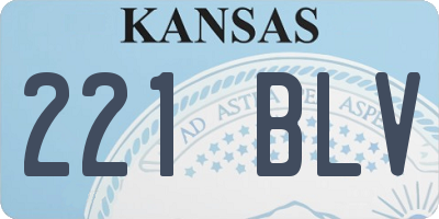KS license plate 221BLV