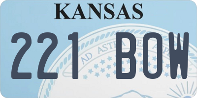 KS license plate 221BOW