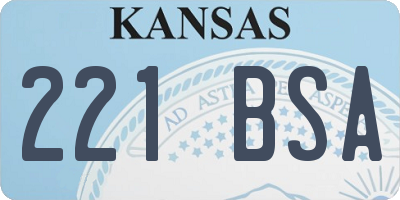 KS license plate 221BSA