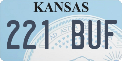 KS license plate 221BUF
