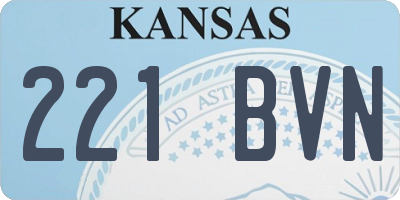 KS license plate 221BVN