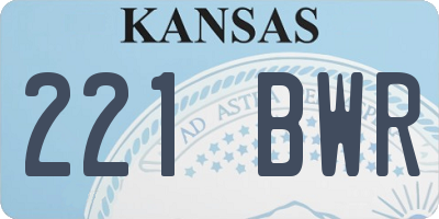 KS license plate 221BWR