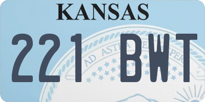 KS license plate 221BWT