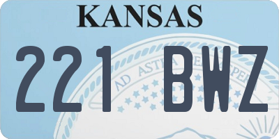 KS license plate 221BWZ