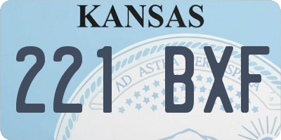 KS license plate 221BXF