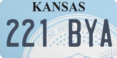 KS license plate 221BYA