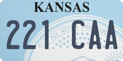 KS license plate 221CAA