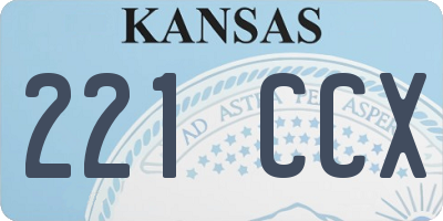 KS license plate 221CCX