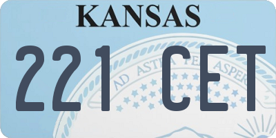KS license plate 221CET