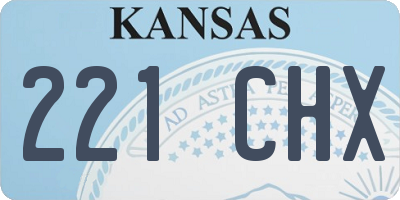 KS license plate 221CHX