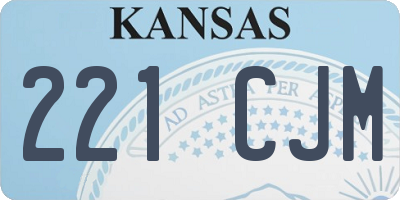 KS license plate 221CJM