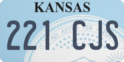 KS license plate 221CJS