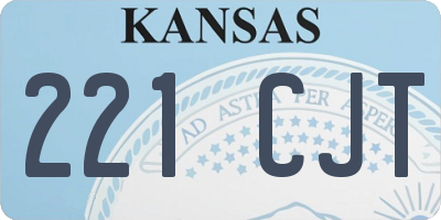 KS license plate 221CJT
