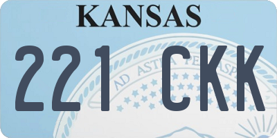 KS license plate 221CKK