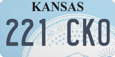 KS license plate 221CKO