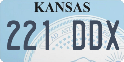 KS license plate 221DDX