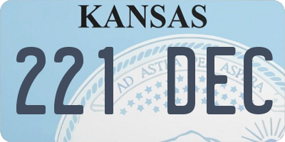 KS license plate 221DEC