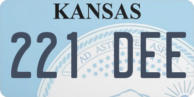 KS license plate 221DEE