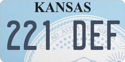 KS license plate 221DEF