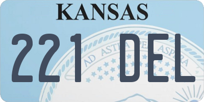 KS license plate 221DEL